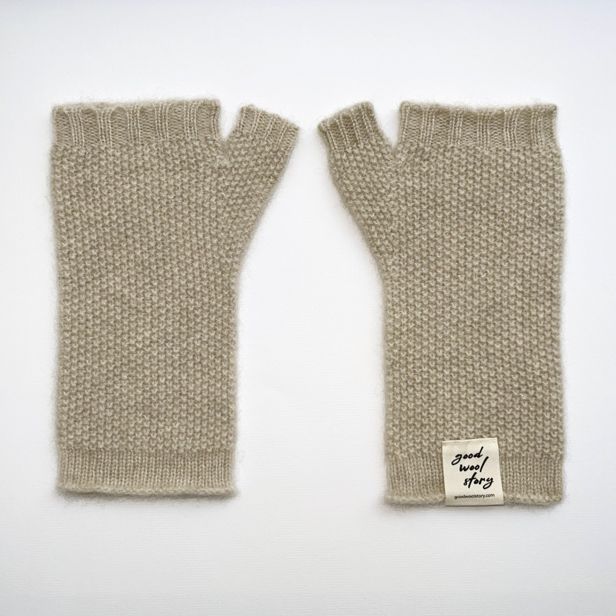 'BRB' yak wool fingerless mittens