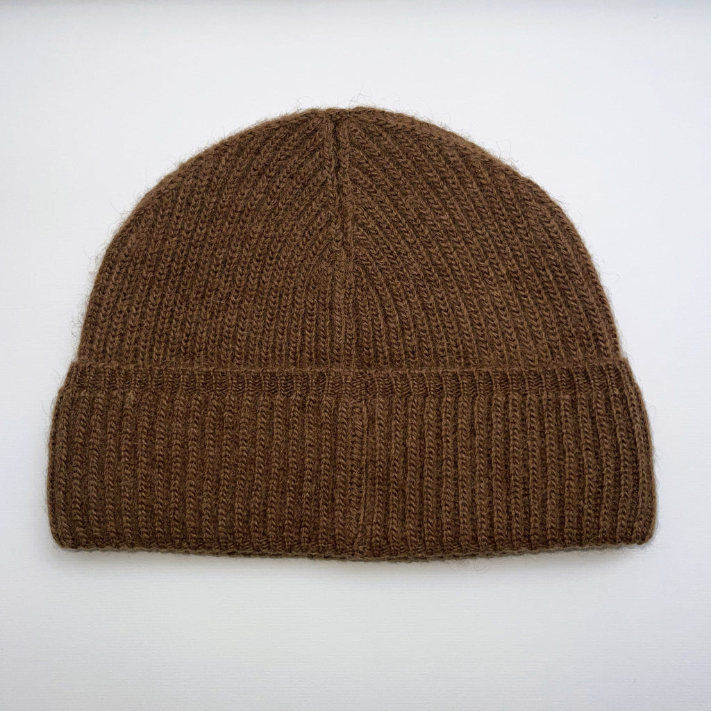 'Chunky' camel wool beanie