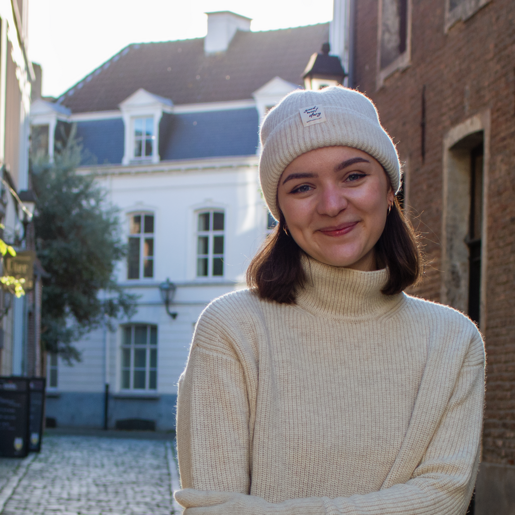 'Chunky' camel wool beanie